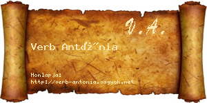 Verb Antónia névjegykártya