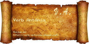Verb Antónia névjegykártya